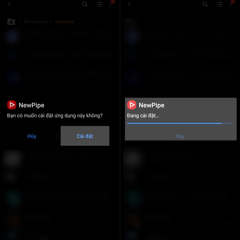 Cài đặt NewPipe bằng file APK