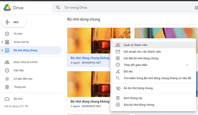 Tạo bộ nhớ dùng chung Google Drive giá rẻ chỉ 350K/năm