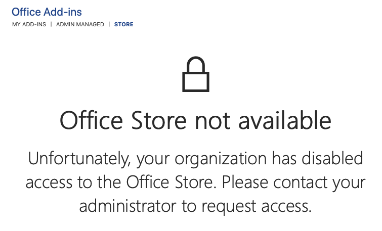 Office Store is not available