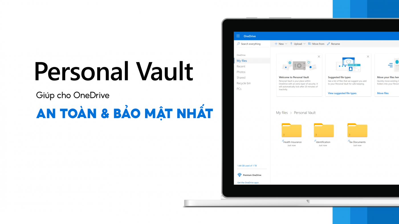 Personal Vault giúp OneDrive trở nên bảo mật vượt trội