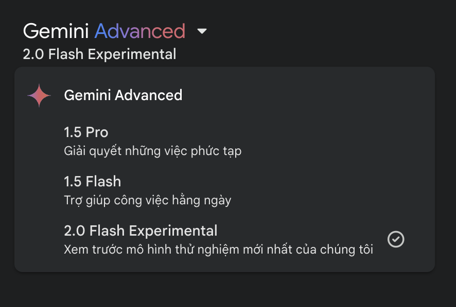 Gemini 2.0 Flash Experiment được cung cấp miễn phí bên cạnh gói Pro